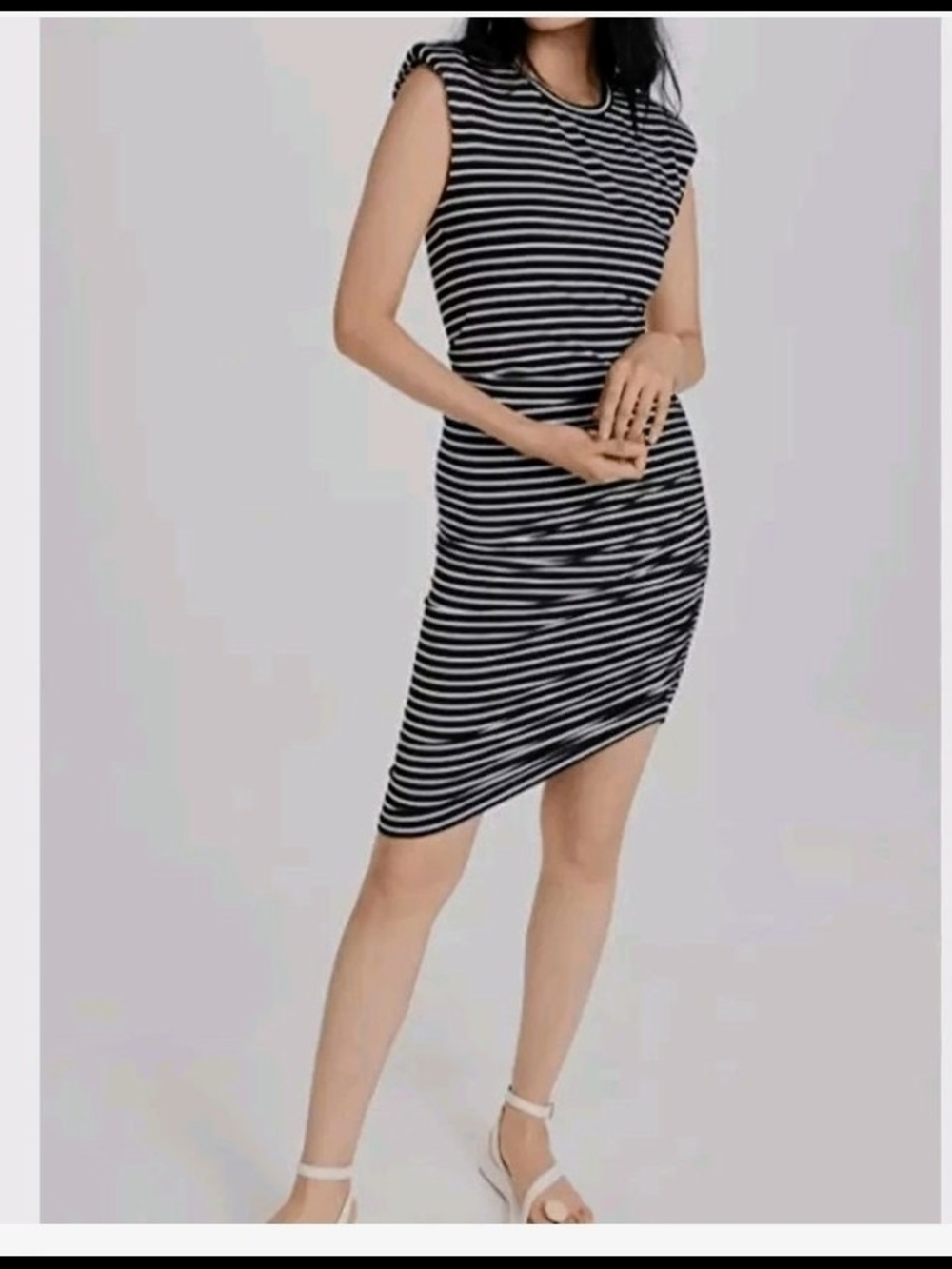 Veronica Beard Brompton Striped Side Ruched Bodycon dress S